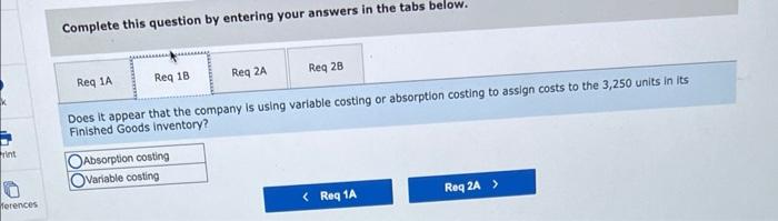 following costs to produce and sell its only product. he Finished Goods