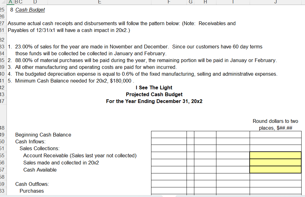 ) 20x1 Cost Projected Percent Increase \begin{tabular}{|l|l|ll|} \hline & & $ &