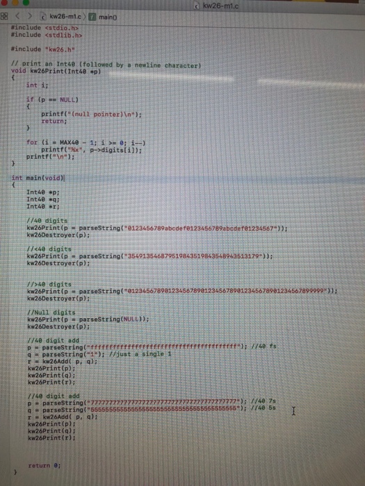 for the parseString function and the second is the kw26-m1.c. Thank you.