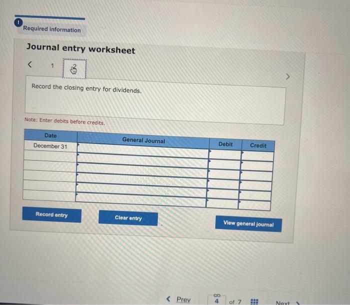 has the following adjusted trial balance at December 31. Required: Prenare rlosino