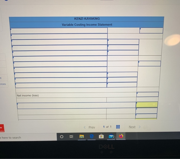 Kenzi Kayaking, a manufacturer of kayaks, began operations this year. During this