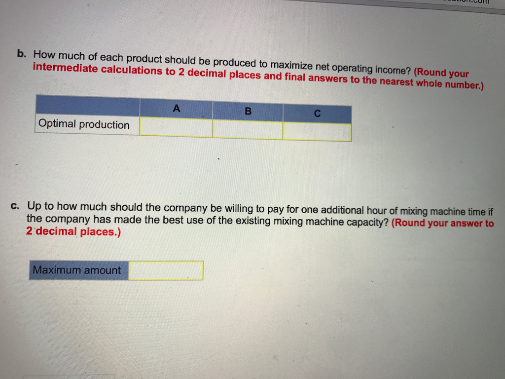 have the following unit product costs: The mixing machines are potentially the