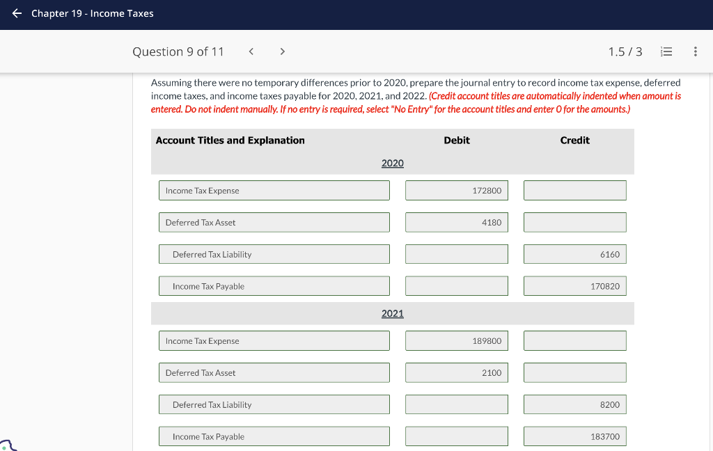 tax expense and income taxes payable. The income tax rate for all