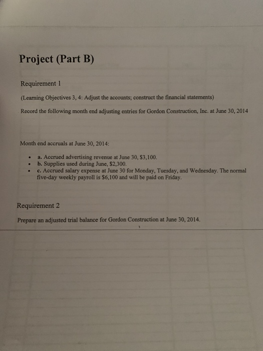  Project (Part B) Requirement 1 (Learning Objectives 3, 4: Adjust the