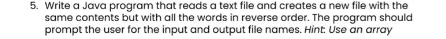  Write a Java program that reads a text file and creates