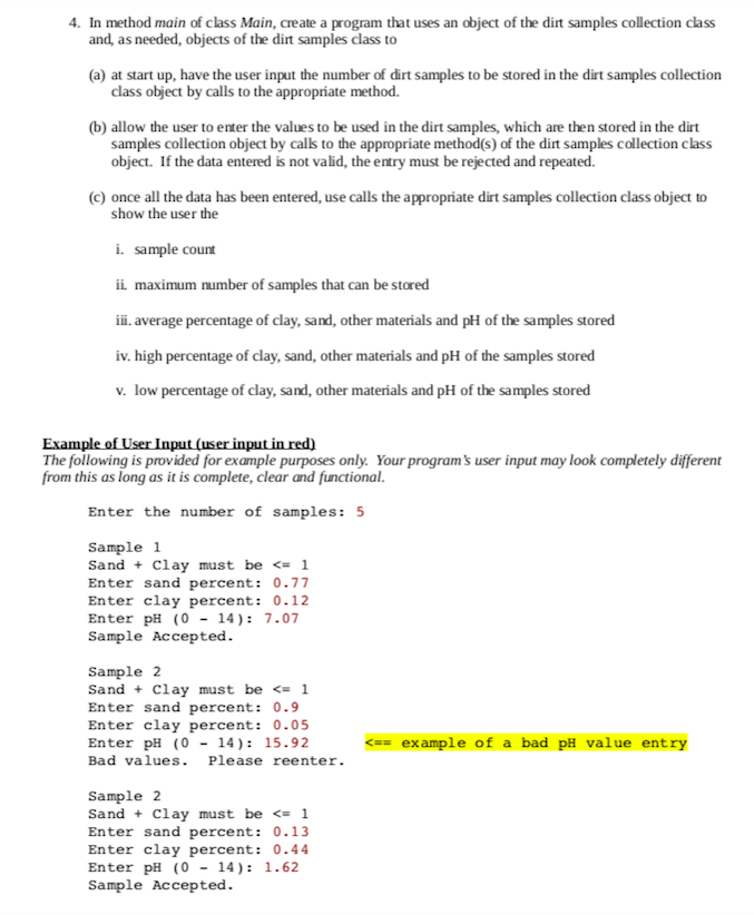 represent, i. e. model, samples of dirt. Following the steps shown in
