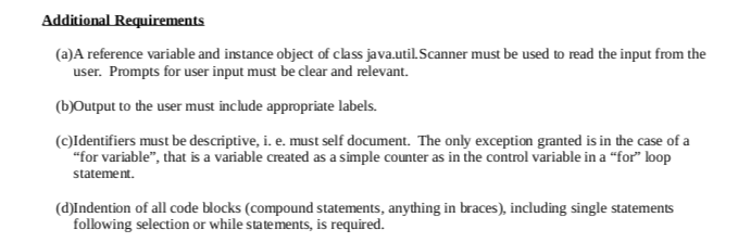 class an appropriate name. The class must have (a) private field variables