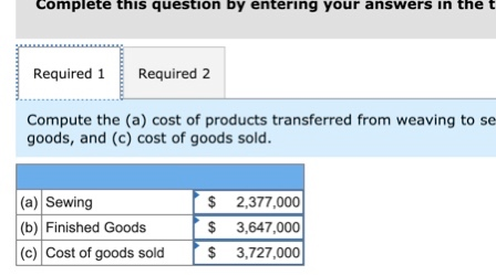 information applies to the questions displayed below.) Pro-Weave manufactures stadium blankets by