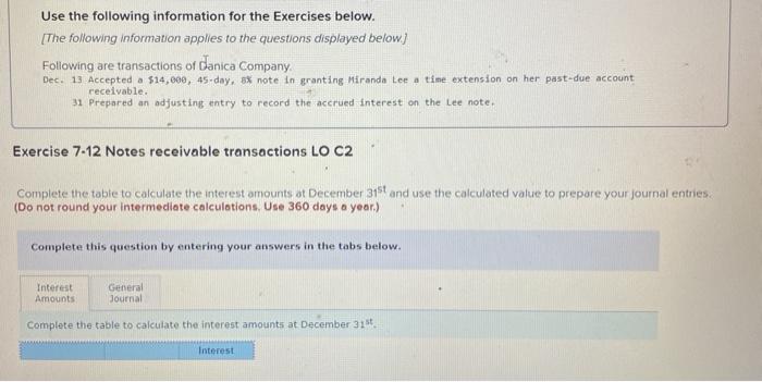 exercise 712 notes receivable transaction LO C2 dec. 13 accepyed l