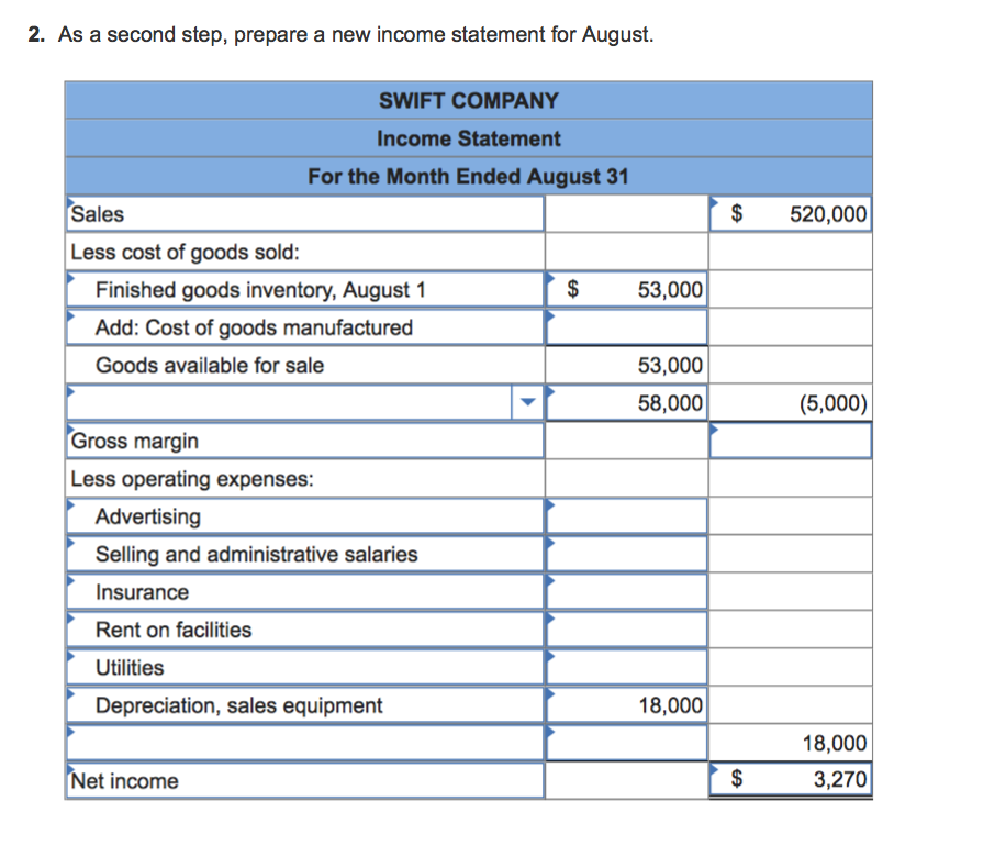 Financial Statements for a Manufacturer (LO5 - CC9, 10; LO6 - CC11,
