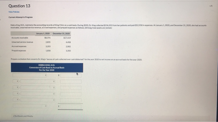  Question 13 View Policies Current Attempt in Progress Debra King MD,