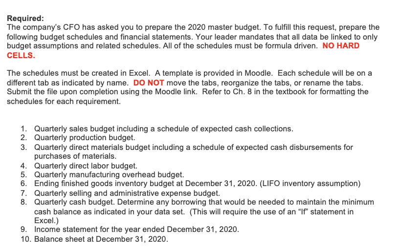 of a hard number. Also, please link all sheets to each other.