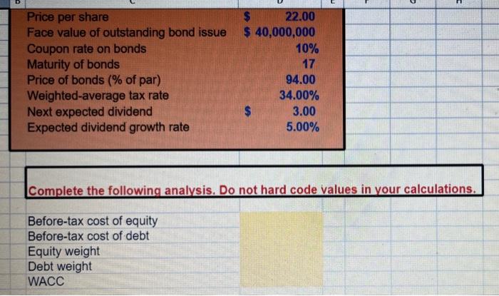 8 million shares of stock outstanding selling at $22 per share and