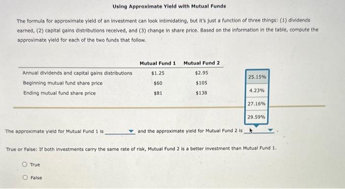 Funds The formula for approximate yield of an investment can look intimidating,
