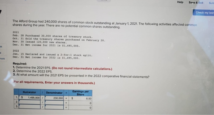  Help Save & Exit Sub Check my wor The Alford Group