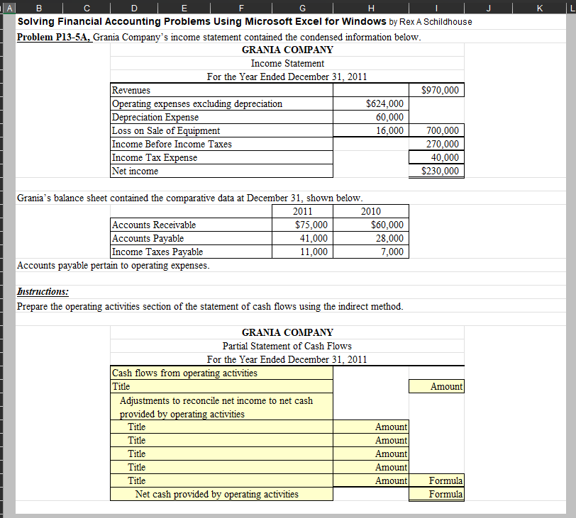  Solving Financial Accounting Problems Using Microsoft Excel for Windows by Rex