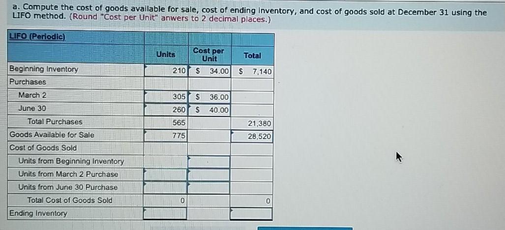 number of units purchased and sold throughout each accounting period but applies