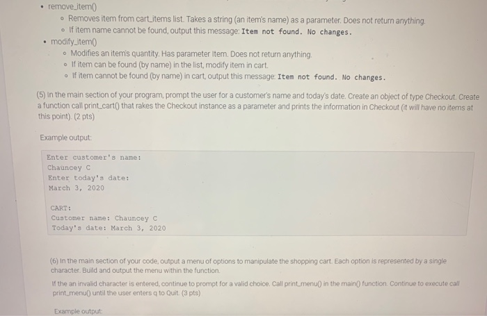 a simple checkout system. The requirements are: (1) Build an Item class