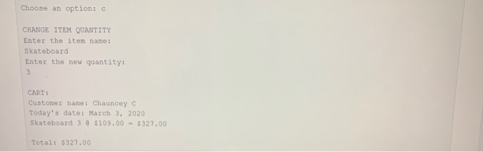 points (1 pt) Example of the printitem_cost() output: Bottled Water 10.00 @