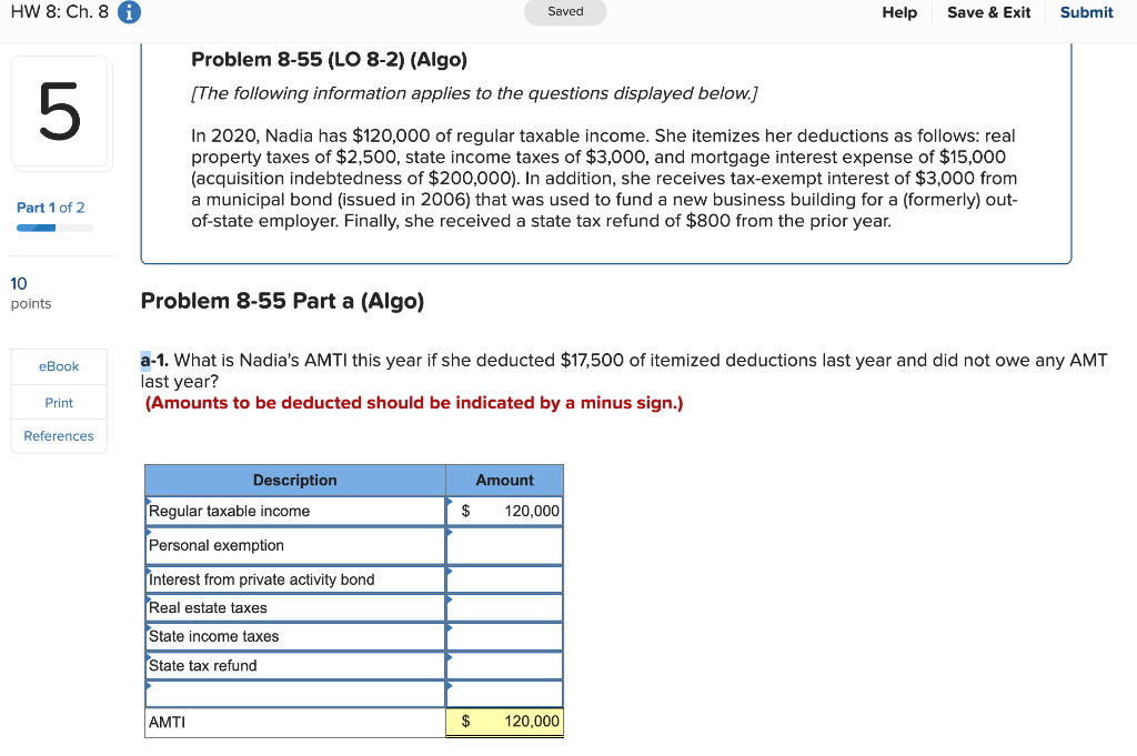 undefined HW 8: Ch. 8 i Saved Help Save & Exit Submit