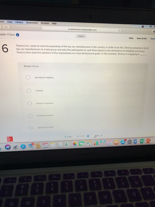  Edit View History Bookmarks Window Help apter 11 Quiz 6 Help
