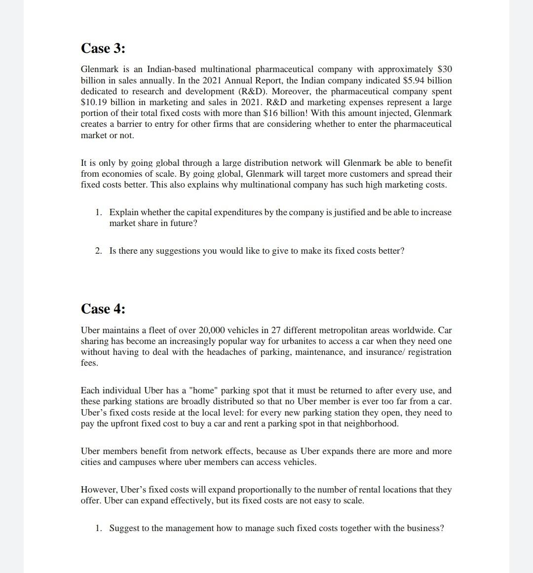 (500 words for each case) Case 3: Glenmark is an Indian-based