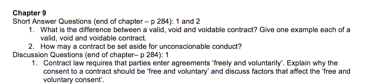 basic business law for the first year student - chapter 9 vitiating