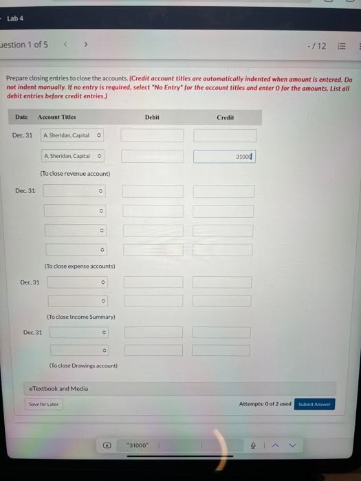 31, 2024, are presented below. (a) A. Sheridan, Capital Dr. A. Sheridan,