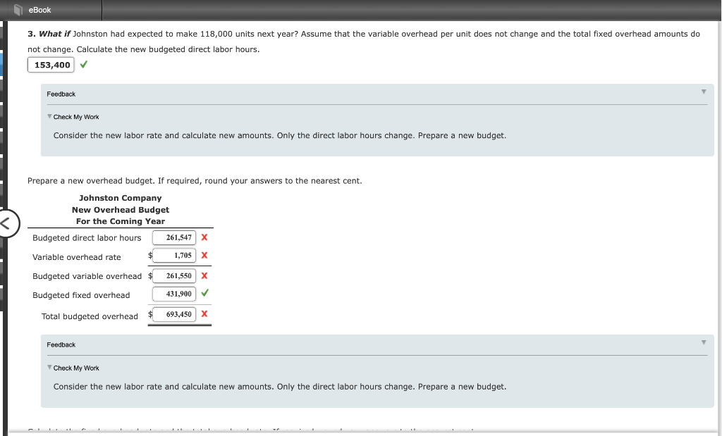 on a job-order basis. Johnston has budgeted the following amounts for various