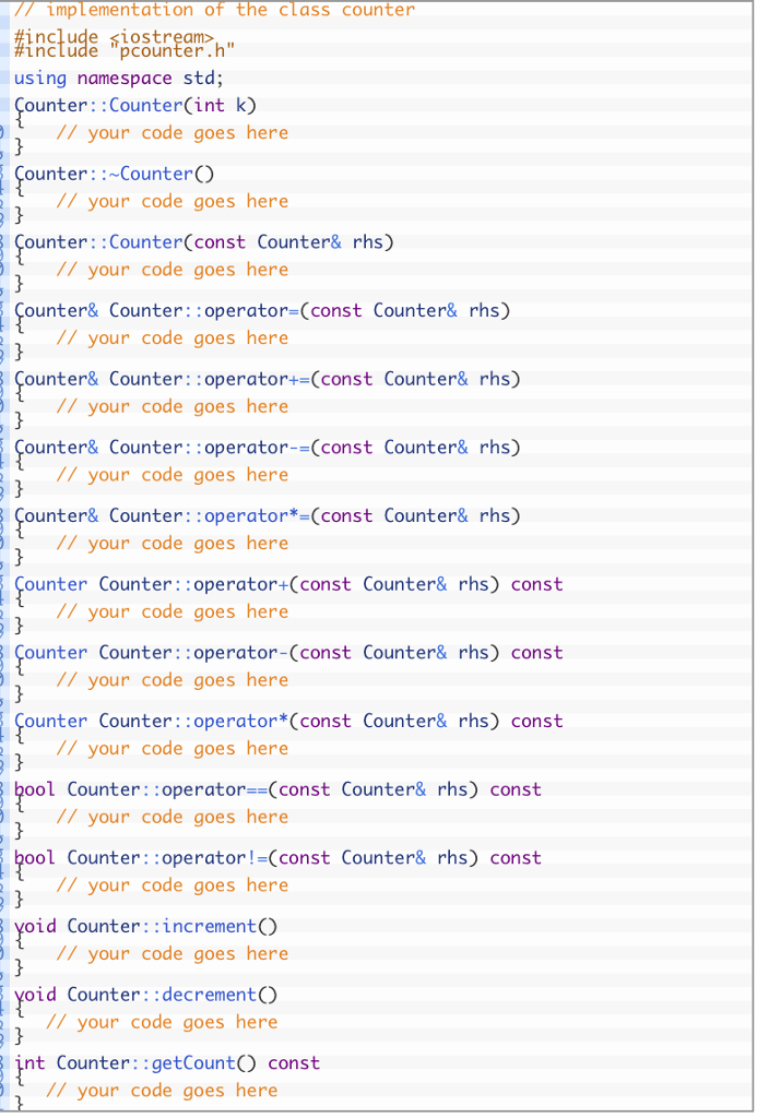 test cases to exercise the copy constructor and the overloaded operators /7