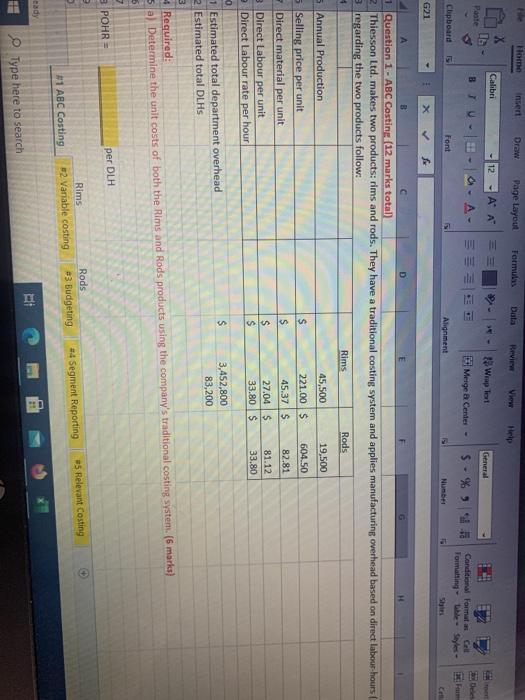  Home Insert Draw Page Layout Terms Data Review View Calibri 12