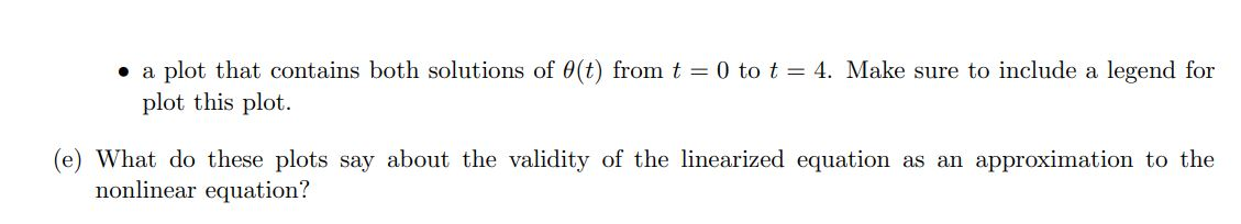 32.17 ft/s2. 0(t) L -- - (a) (Linearized Model) Write the linearized