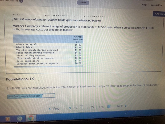  1 Saved Help Save & Exit Check my [The following information