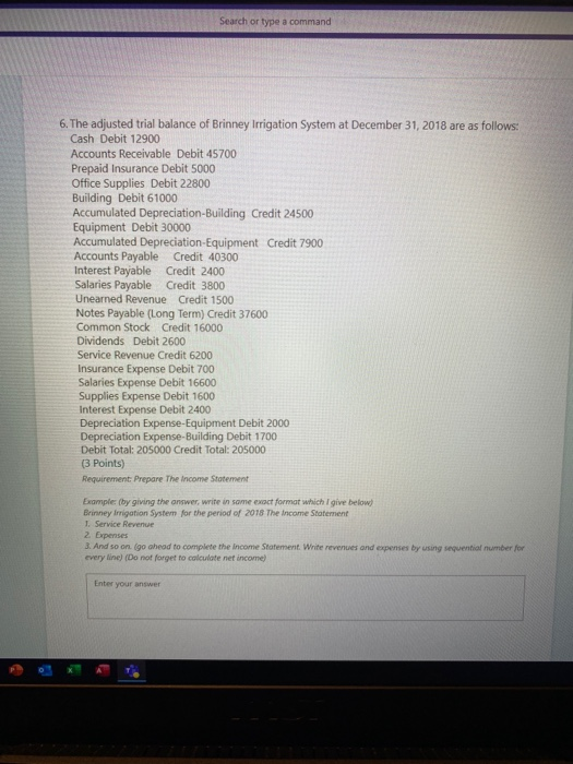  Search or type a command 6. The adjusted trial balance of