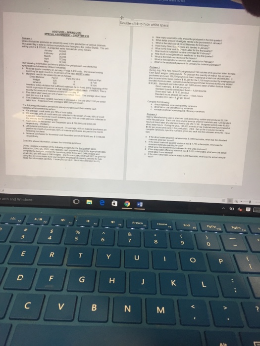  Problem 1 Double dick to hide white space Double dick to