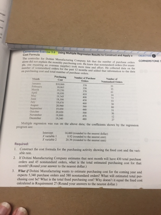 Cornerstone Exercise 3.6 Using Multiple Regression Results to Construct and Apply
