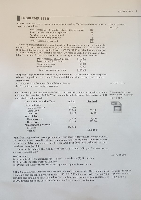  can i please get help with problem P11-1B. Problems: Set B