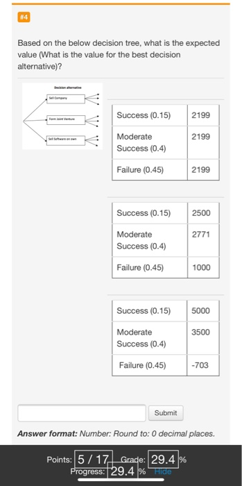  Based on the below decision tree, what is the expected value