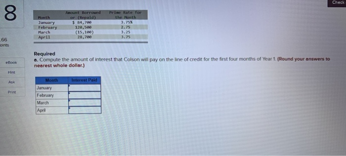 Exit Sube Check my work 00 Exercise 10-5A Calculations for a line