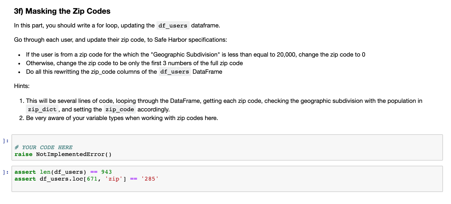 Method applies to "Geographic Subdivisions" as opposed to each zipcode itself. Geographic