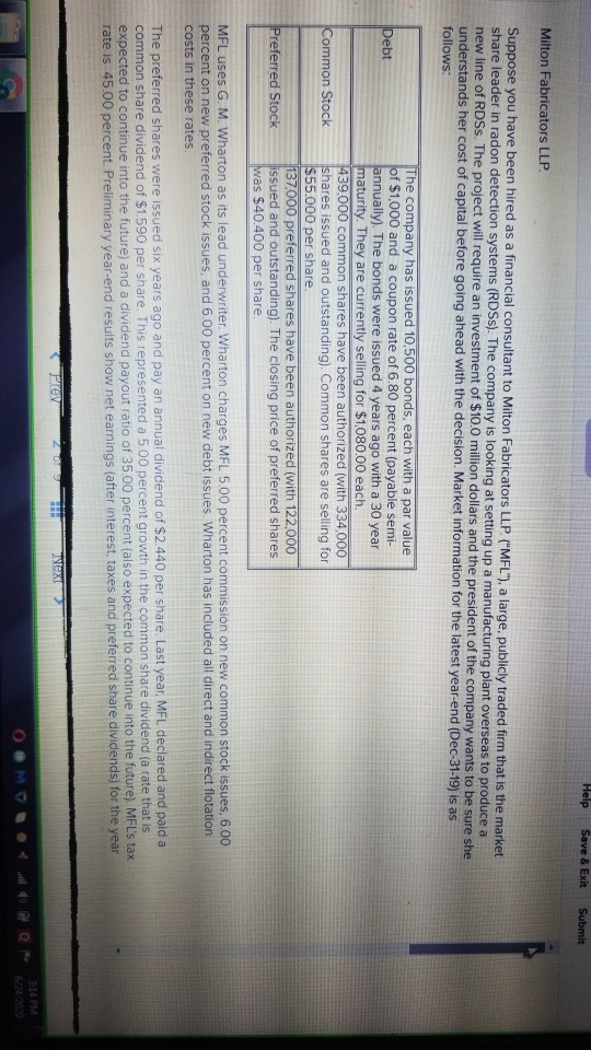  Help Save & Exit Submit Milton Fabricators LLP Suppose you have