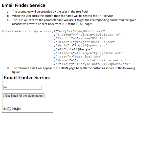 Email Finder Service Get Email for the given name Calculator Service send