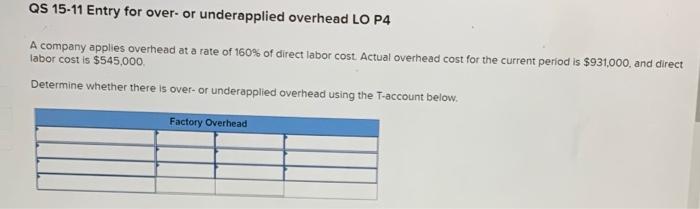  QS 15-11 Entry for over- or underapplied overhead LO P4 A