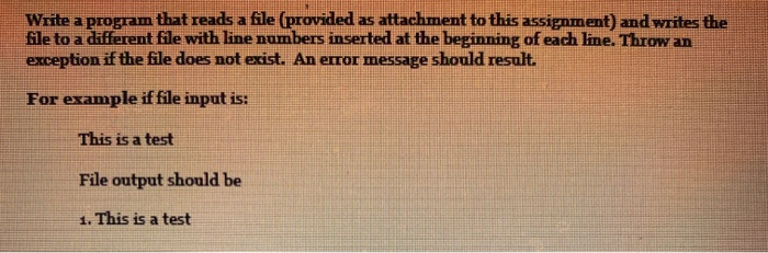  In java please ? Write a program that reads a file