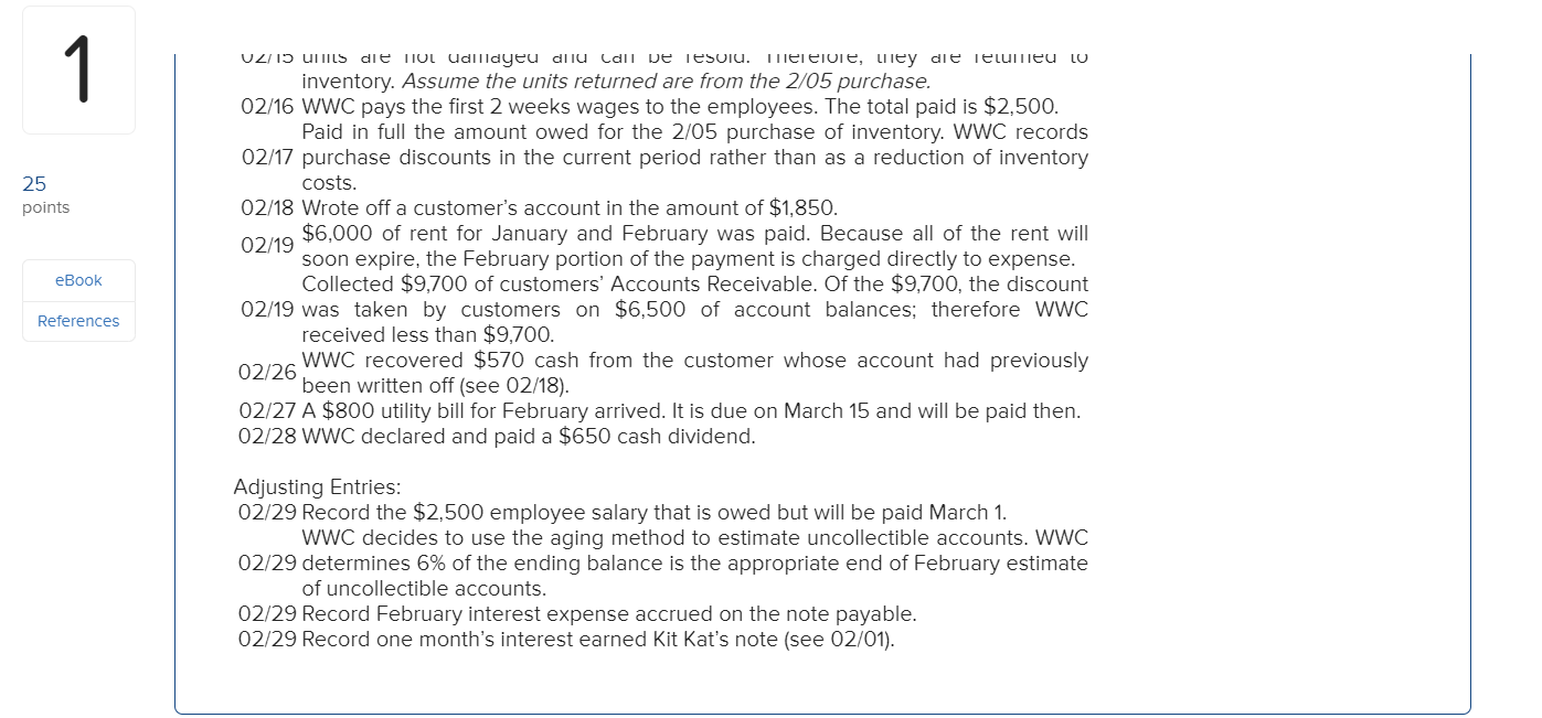 information [The following information applies to the questions displayed below.) 25 points