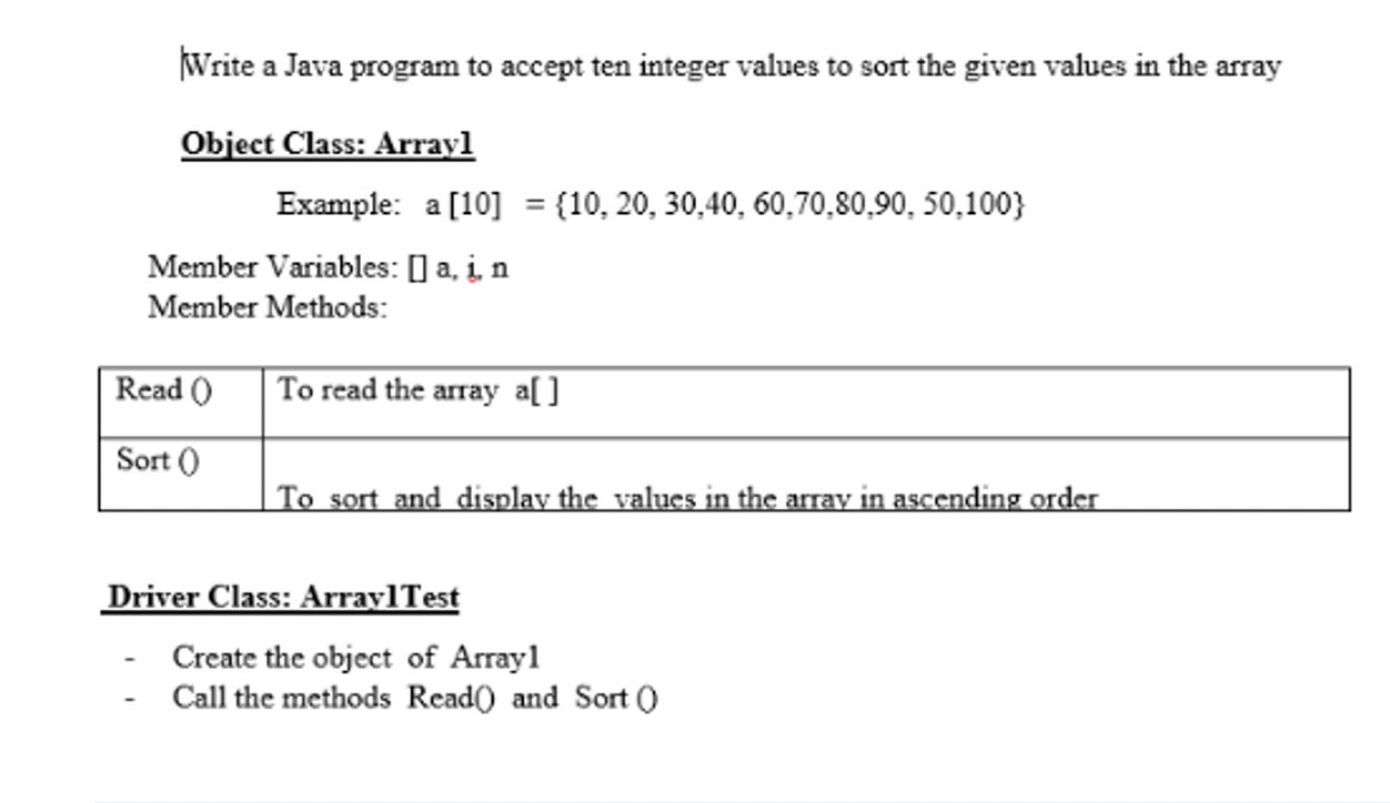  Write a Java program to accept ten integer values to sort