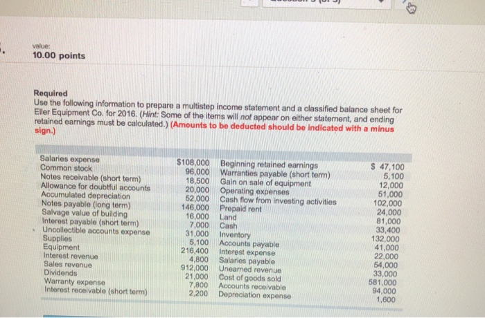  Use the following to prepare a multi step income statement and