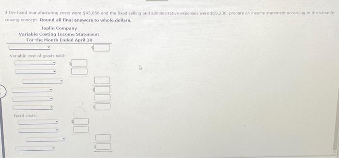 the furst month of operations, Joplin Company prepored the following income statement,