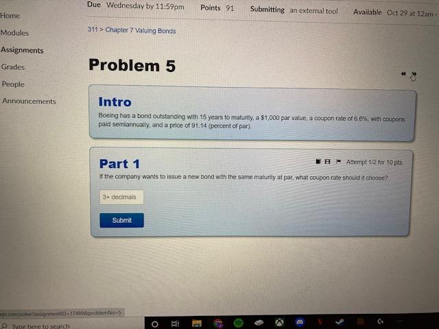 Due Wednesday by 11:59pm Points 91 Submitting an external tool Available