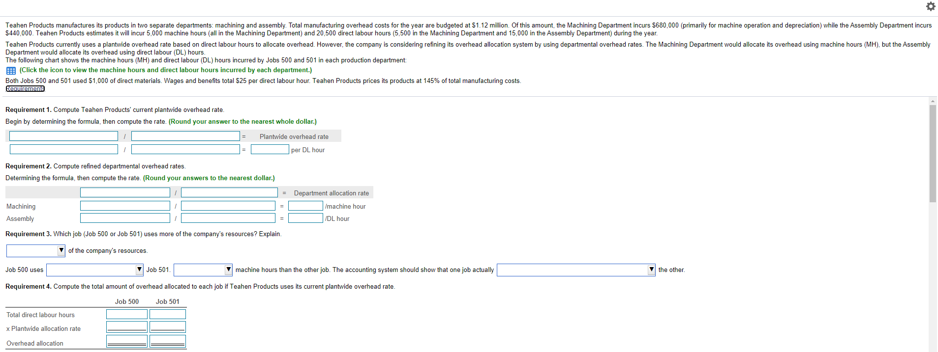 DL hours 6 DL hours Print Done A Requirements 1. Compute Teahen